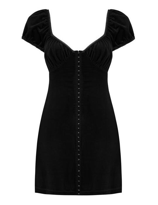 Antonia velvet corset dress - black